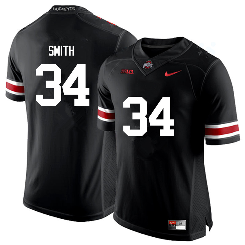 Men Ohio State Buckeyes #34 Erick Smith College Football Jerseys Game-Black